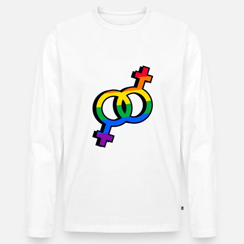 Pride - Männer Premium Bio Langarmshirt - Weiß