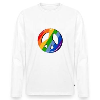 Stolz LGBTQ. Stellungnahme - Männer Premium Bio Langarmshirt - Weiß - Vorne - Nico (187cm)