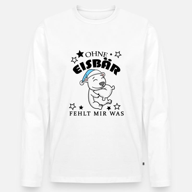 Eisbär - Männer Premium Bio Langarmshirt - Weiß
