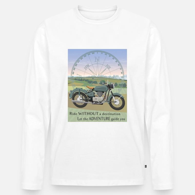 Motorradfahrt - Männer Premium Bio Langarmshirt - Weiß