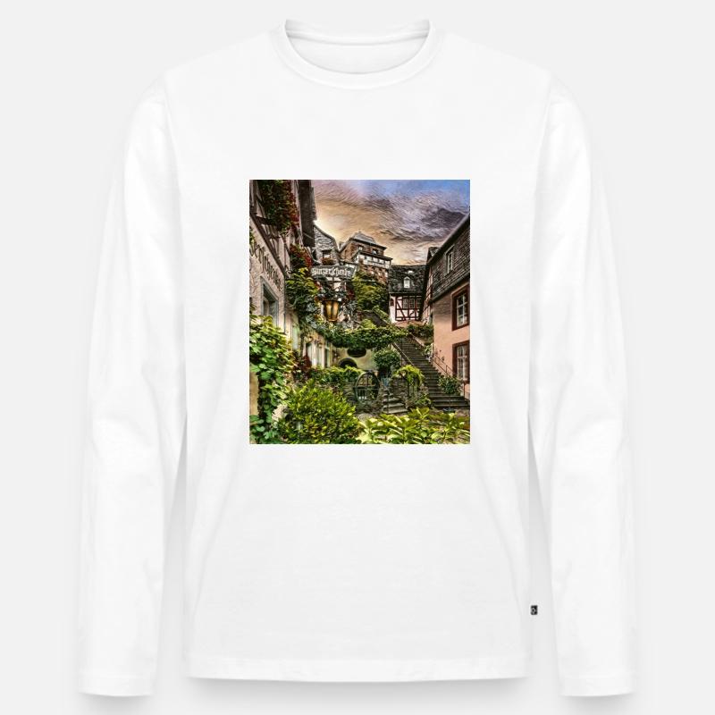 Beilstein, Deutschland - Männer Premium Bio Langarmshirt - Weiß
