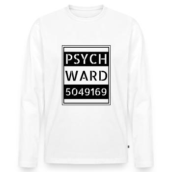 Simple Easy Drôle Détenu Psych Paresseux Halloween - T-shirt manches longues Premium bio Homme - blanc - Devant - Nico (187cm)