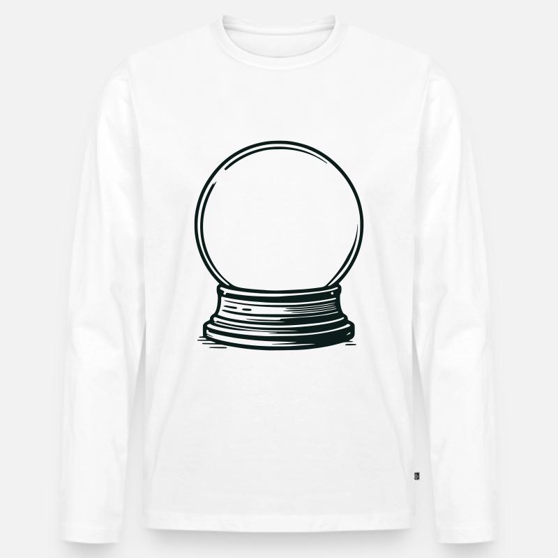 Schneekugel leer - Männer Premium Bio Langarmshirt - Weiß