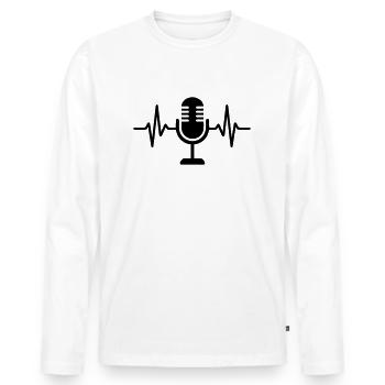 Microphone Singing Podcast Streaming - Men's Premium Organic Long Sleeve Shirt - white - Front - Nico (187cm)