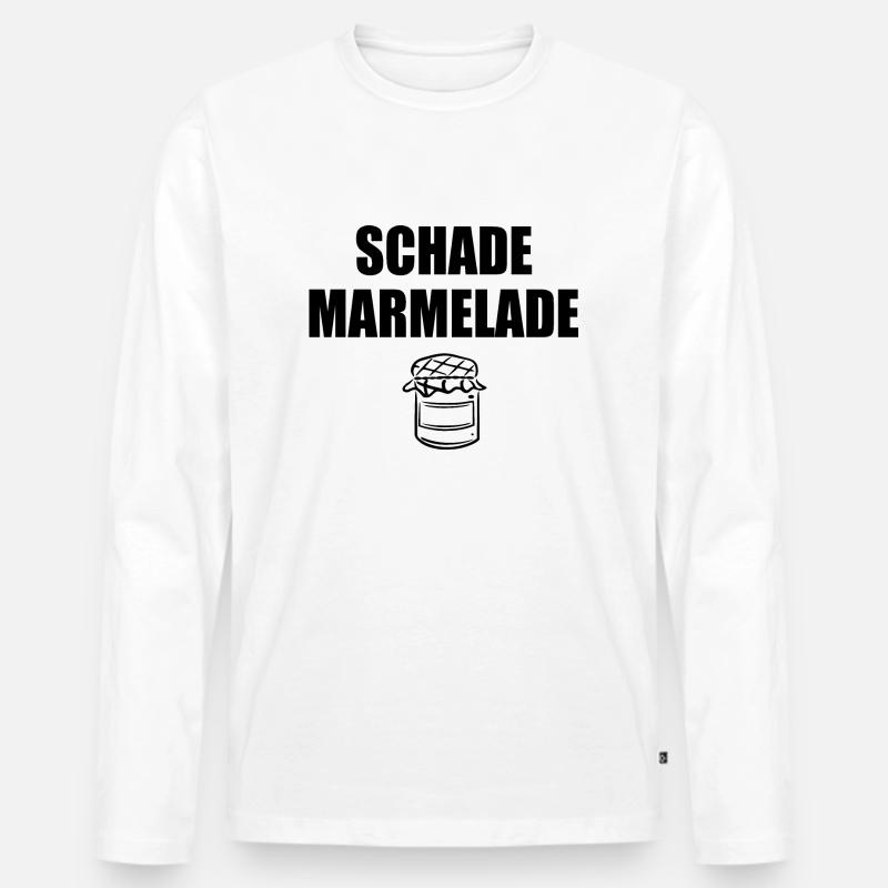 Schade Marmelade - Männer Premium Bio Langarmshirt - Weiß