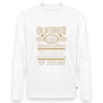 Oldtimer Baujahr Jahrgang 1979 Geburtstag Geschenk - Männer Premium Bio Langarmshirt - Weiß - Vorne - Nico (187cm)