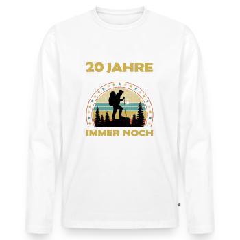 Lustiges 20 Jahre alt Geburtstag Berge & Wander - Männer Premium Bio Langarmshirt - Weiß - Vorne - Nico (187cm)