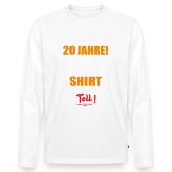 Party Überraschung 20 Jahre alt zum Geburtstag - Männer Premium Bio Langarmshirt - Weiß - Vorne - Nico (187cm)