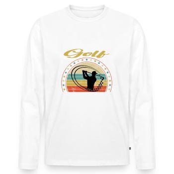 Lustiger Spruch für den Golfer Mann & Frau Golf - Männer Premium Bio Langarmshirt - Weiß - Vorne - Nico (187cm)