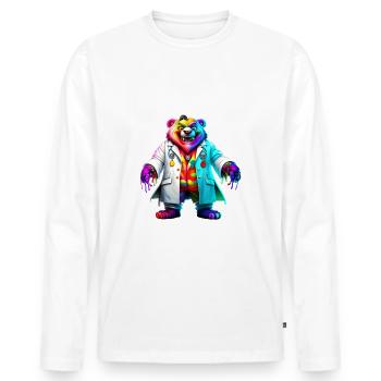 Ich habe weder die Zeit noch die Buntstifte - Männer Premium Bio Langarmshirt - Weiß - Vorne - Nico (187cm)