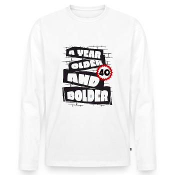 Un an plus drôle 40 ans Anniversaire Geburtstag - T-shirt manches longues Premium bio Homme - blanc - Devant - Nico (187cm)