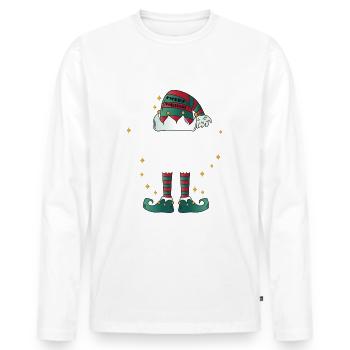 sweetest elf funny Family Christmas Christmas - Men's Premium Organic Long Sleeve Shirt - white - Front - Nico (187cm)