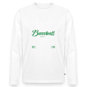 Ce n’est pas grave si vous n’aimez pas le baseball - T-shirt manches longues Premium bio Homme - blanc - Devant - Nico (187cm)