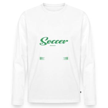 Ce n’est pas grave si vous n’aimez pas le football - T-shirt manches longues Premium bio Homme - blanc - Devant - Nico (187cm)