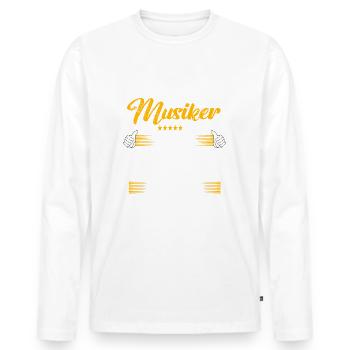 Musiker Weil Superheld kein offizieller Beruf ist - Männer Premium Bio Langarmshirt - Weiß - Vorne - Nico (187cm)