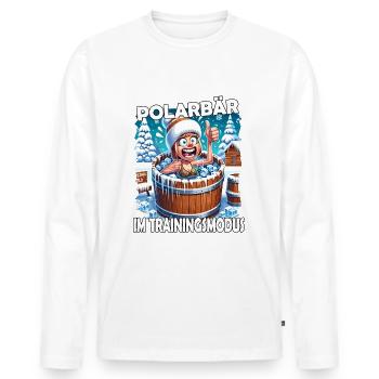 Eisbaden Winterbaden Lustig - Männer Premium Bio Langarmshirt - Weiß - Vorne - Nico (187cm)