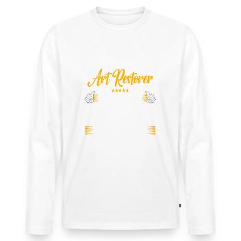 Art restorer Freakin Awesome Funny Job - Men's Premium Organic Long Sleeve Shirt - white - Front - Nico (187cm)