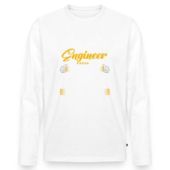 Engineer Freakin Awesome Funny Job - Men's Premium Organic Long Sleeve Shirt - white - Front - Nico (187cm)