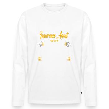 Agent d’assurance Freakin Awesome Funny Job - T-shirt manches longues Premium bio Homme - blanc - Devant - Nico (187cm)