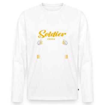 Soldier Freakin Awesome Funny Job - Männer Premium Bio Langarmshirt - Weiß - Vorne - Nico (187cm)
