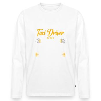Taxi driver Freakin Awesome Funny Job - Men's Premium Organic Long Sleeve Shirt - white - Front - Nico (187cm)