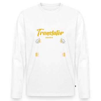 Translator Freakin Awesome Funny Job - Männer Premium Bio Langarmshirt - Weiß - Vorne - Nico (187cm)