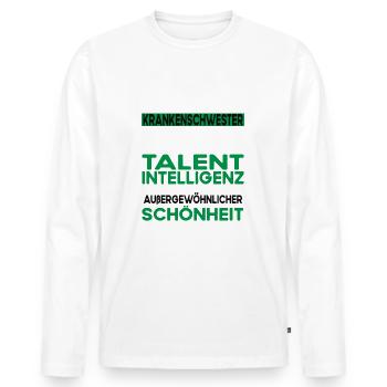Krankenschwester Bescheiden - Lustiger Spruch - Männer Premium Bio Langarmshirt - Weiß - Vorne - Nico (187cm)