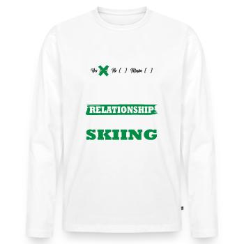 Skiing My serious relationship funny - Men's Premium Organic Long Sleeve Shirt - white - Front - Nico (187cm)