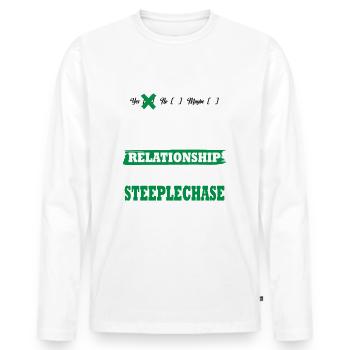Steeplechase Ma relation sérieuse drôle - T-shirt manches longues Premium bio Homme - blanc - Devant - Nico (187cm)