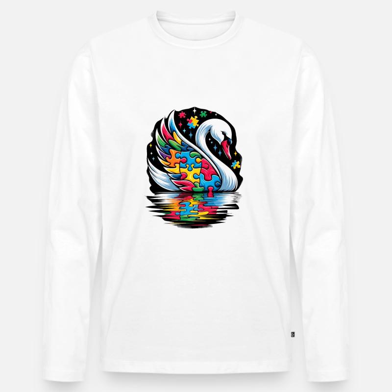 Autism Awareness puzzles piece - Männer Premium Bio Langarmshirt - Weiß