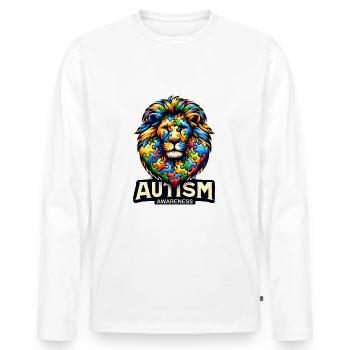 Autism Awareness puzzles piece - Men's Premium Organic Long Sleeve Shirt - white - Front - Nico (187cm)