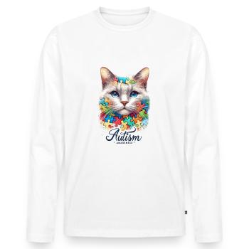 Autism Awareness puzzles piece - Men's Premium Organic Long Sleeve Shirt - white - Front - Nico (187cm)