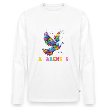 Pièce de puzzle de la sensibilisation à l’autisme - T-shirt manches longues Premium bio Homme - blanc - Devant - Nico (187cm)