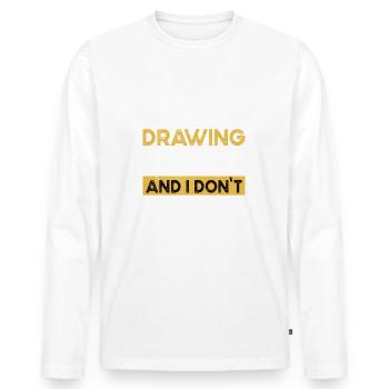 Drawing is my hobby - Men's Premium Organic Long Sleeve Shirt - white - Front - Nico (187cm)