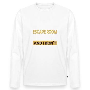 L’escape game est mon hobby - T-shirt manches longues Premium bio Homme - blanc - Devant - Nico (187cm)