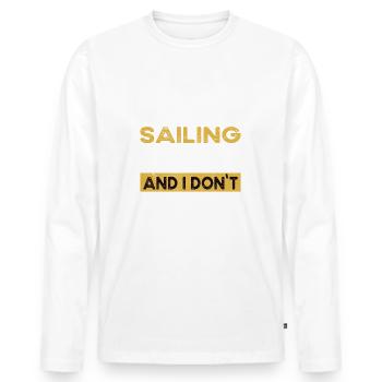 La voile est mon passe-temps - T-shirt manches longues Premium bio Homme - blanc - Devant - Nico (187cm)