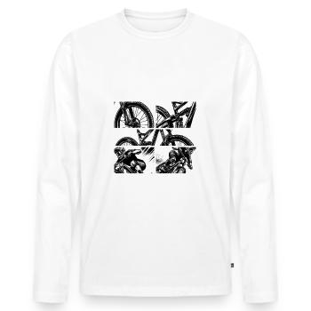 Mountainbike I have fully fun MTB - Männer Premium Bio Langarmshirt - Weiß - Vorne - Nico (187cm)