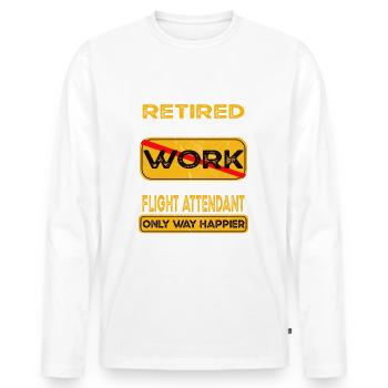 Retirement flight attendant only happier Retired - Männer Premium Bio Langarmshirt - Weiß - Vorne - Nico (187cm)