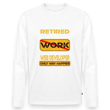 Retirement web developer only happier Retired - Männer Premium Bio Langarmshirt - Weiß - Vorne - Nico (187cm)