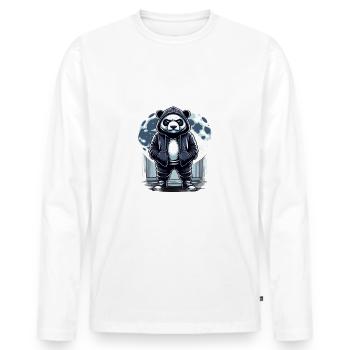 Je déteste les gens grognons du matin au bureau drôle - T-shirt manches longues Premium bio Homme - blanc - Devant - Nico (187cm)