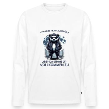 I hate people morning grouch in the office funny - Men's Premium Organic Long Sleeve Shirt - white - Front - Nico (187cm)