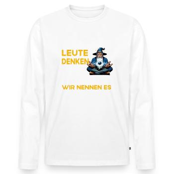 People Thinking Magic Carpenter Carpenter - Men's Premium Organic Long Sleeve Shirt - white - Front - Nico (187cm)