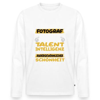 photographer is a prime example of talent - Men's Premium Organic Long Sleeve Shirt - white - Front - Nico (187cm)