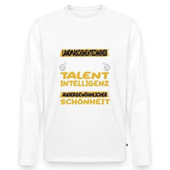 agricultural machinery technician is a prime example of - Men's Premium Organic Long Sleeve Shirt - white - Front - Nico (187cm)