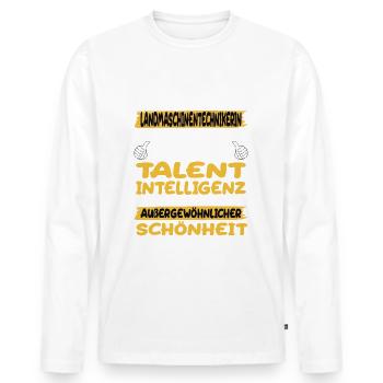 agricultural machinery technician is a prime example of - Men's Premium Organic Long Sleeve Shirt - white - Front - Nico (187cm)