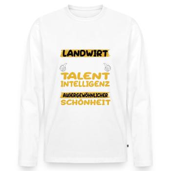 L’agriculteur, un excellent exemple de talent - T-shirt manches longues Premium bio Homme - blanc - Devant - Nico (187cm)