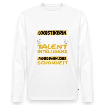 logistikerin ein Paradebeispiel für Talent - Männer Premium Bio Langarmshirt - Weiß - Vorne - Nico (187cm)