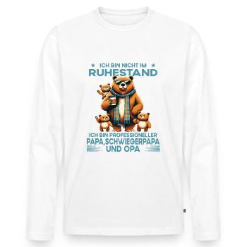 Je suis à la retraite, je suis un grand-père professionnel, un papa - T-shirt manches longues Premium bio Homme - blanc - Devant - Nico (187cm)