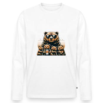 Je suis à la retraite, je suis un grand-père professionnel, un papa - T-shirt manches longues Premium bio Homme - blanc - Devant - Nico (187cm)