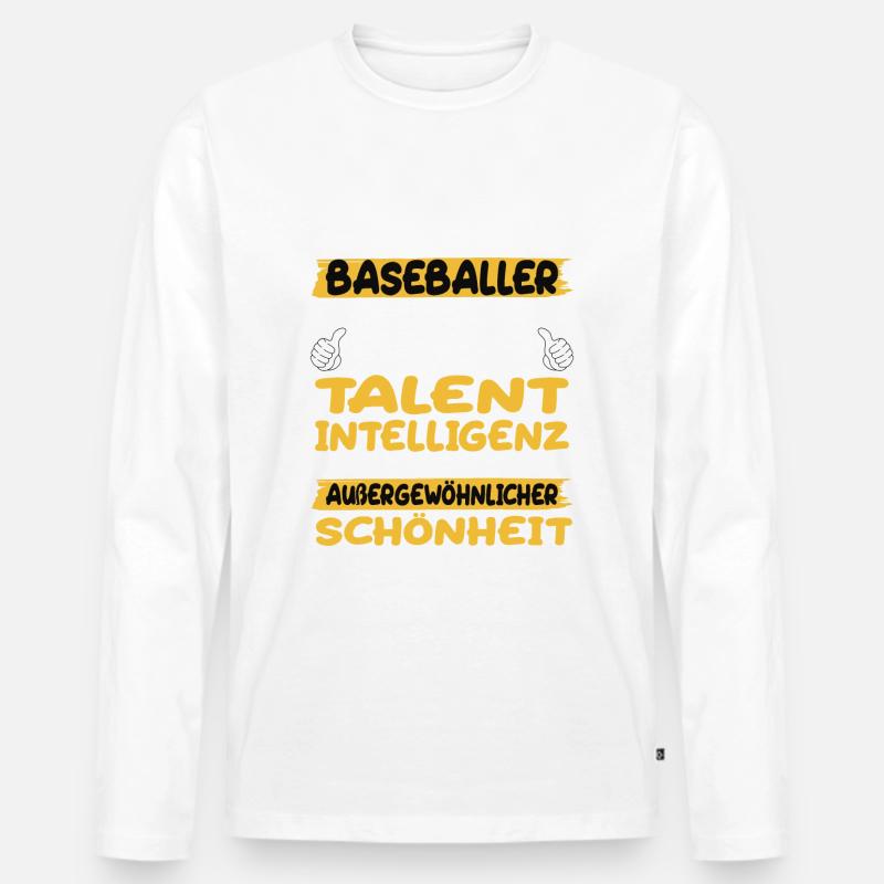 Baseballer ein Paradebeispiel Baseball - Männer Premium Bio Langarmshirt - Weiß